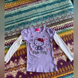 Hello Kitty by Sanrio 2012 Purple and White Kids Long Sleeve Top Girl’s size 5